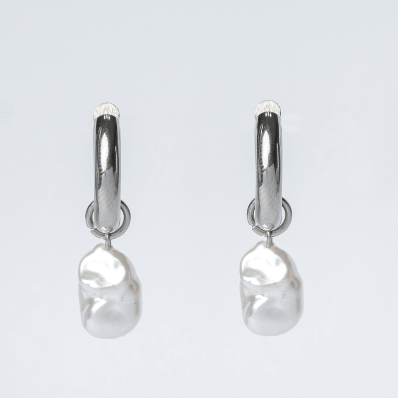 Baroque Pearl Hoops