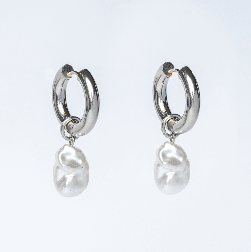 Baroque Pearl Hoops