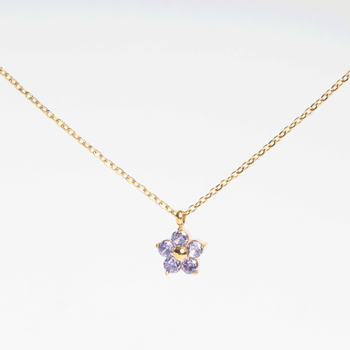 Pansy Flower Necklace