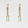 Arete dorado de acero inoxidable con zirconia celeste