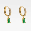 Arete dorado de acero inoxidable con zirconia verde