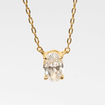 Collar de plata dorado con zirconia 