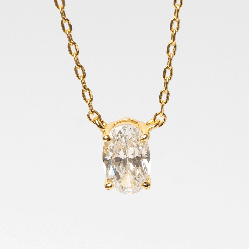 Collar de plata dorado con zirconia 