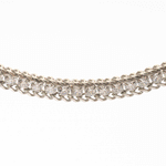 Pulsera plateada de acero inoxidable con zirconias