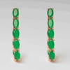 Arracada de acero inoxidable y zirconia verde 