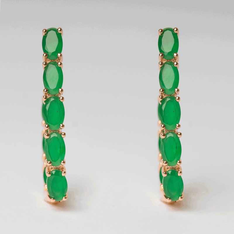 Arracada de acero inoxidable y zirconia verde 