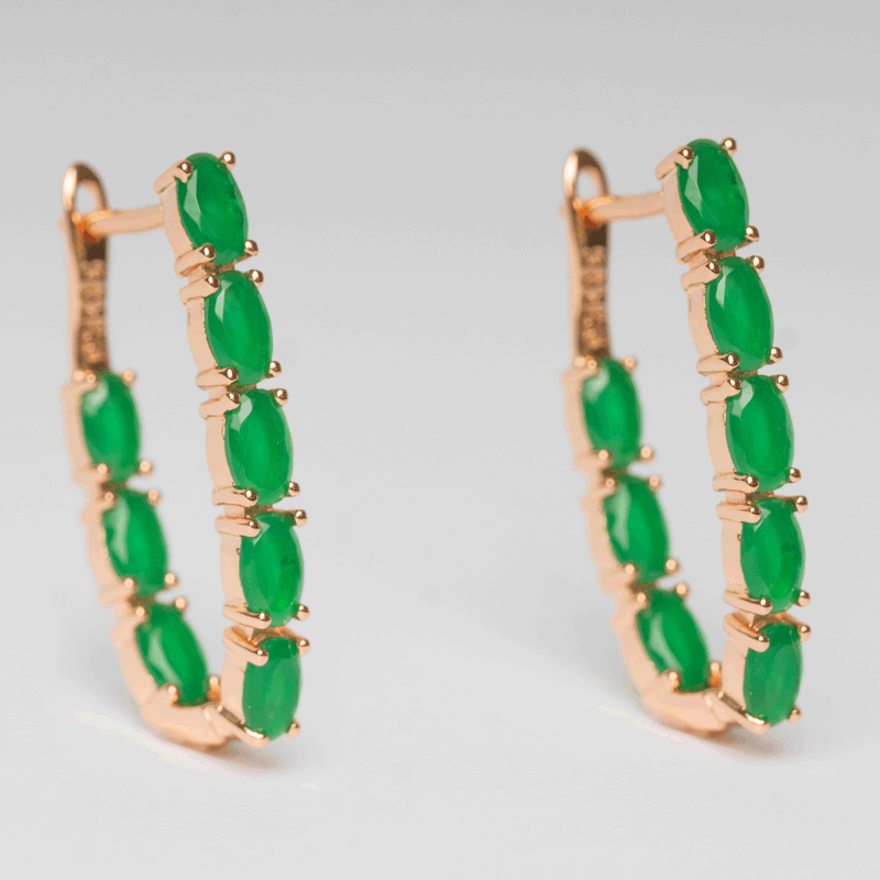 Arracada de acero inoxidable y zirconia verde 