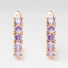 Arracada de acero inoxidable con zirconia morada 