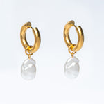 Baroque Pearl Hoops