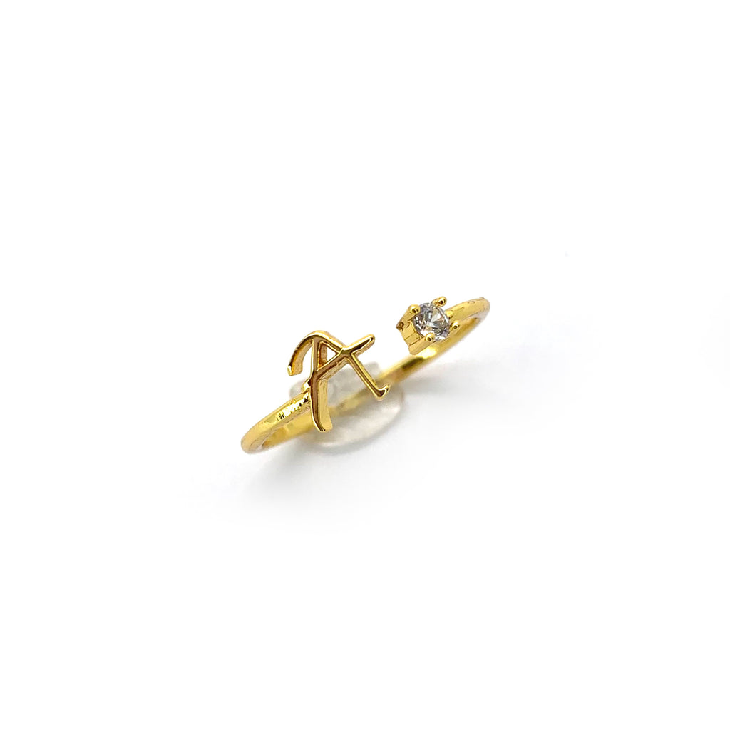 Anillos de iniciales en chapa de oro 