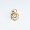 Piercing dorado de acero inoxidable con zirconias