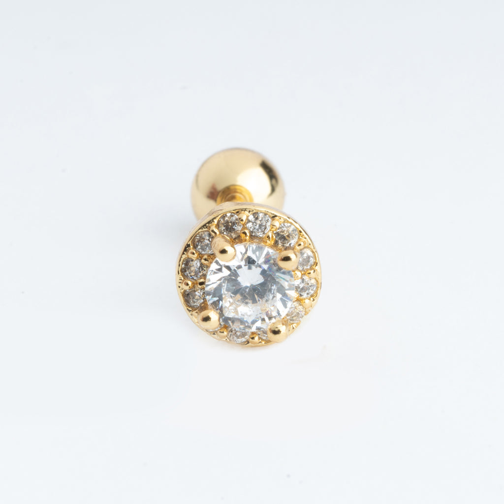 Piercing dorado de acero inoxidable con zirconias