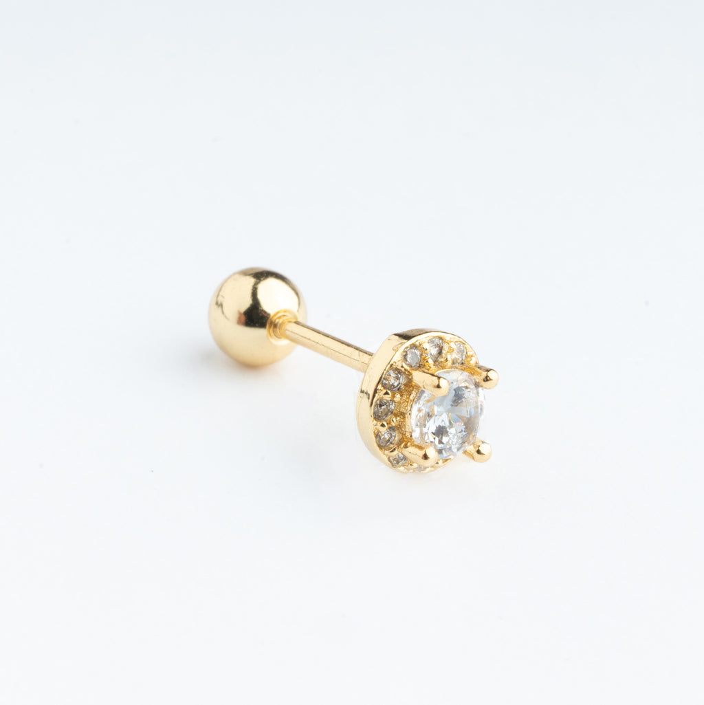 Piercing dorado de acero inoxidable con zirconias