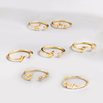 Anillos de iniciales en chapa de oro 