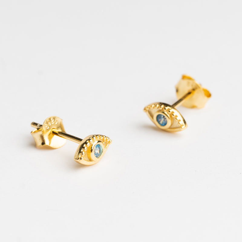 Aretes tipo Studs Minis de Plata en color dorado