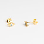 Aretes tipo Studs Minis de Plata en color dorado
