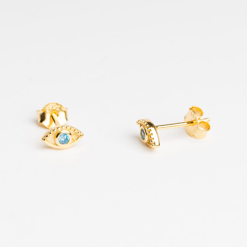 Aretes tipo Studs Minis de Plata en color dorado