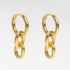 arracadas con cadenas en color dorado