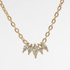 Collar dorado de acero inoxidable con chapa de oro dorado y cristales de zirconia
