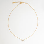 Collar dorado de acero inoxidable con chapa de oro dorado y cristales de zirconia