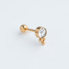 piercing de acero inoxidable con una zirconia circular