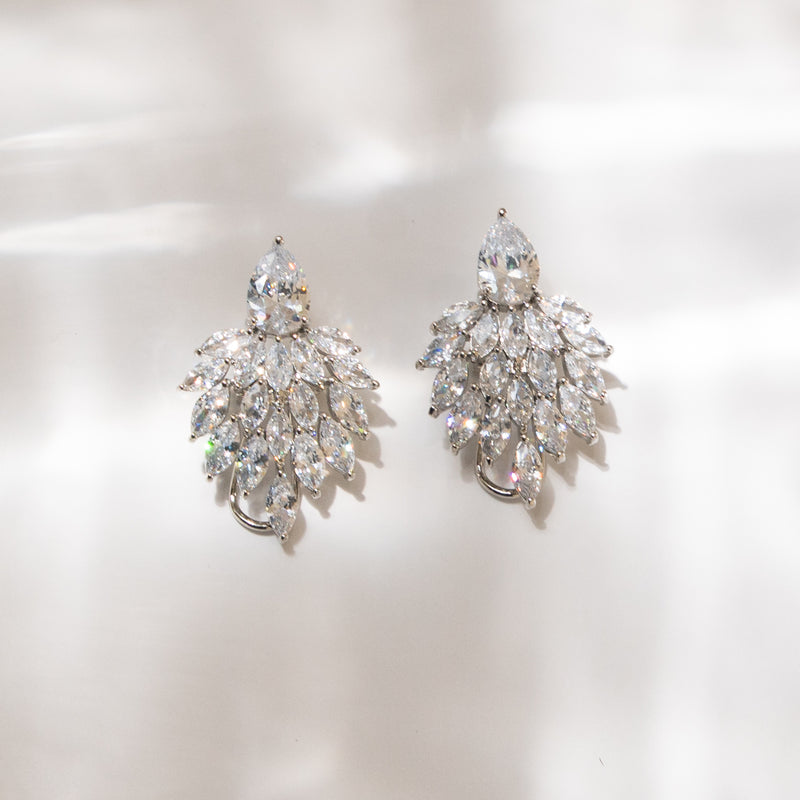 Aretes para Novias, Aretes de cristales de zirconias perfectos para bodas o noche de fiesta