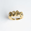 Anillo de plata en color dorado con zirconias tornasol en color dorado