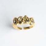Anillo de plata en color dorado con zirconias tornasol en color dorado