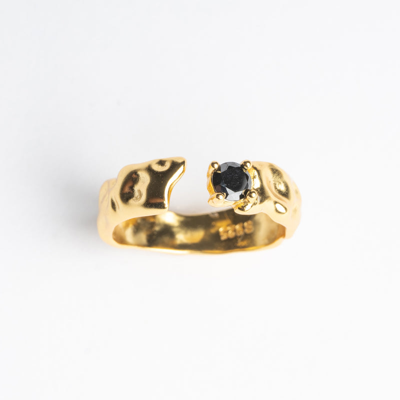 Anillo de Plata color dorado con acabado mate 