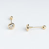 Aretes de Oro de 10 kilates con zirconias de forma circular