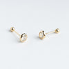 Aretes de Oro de 10 kilates con zirconias de forma circular
