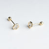 aretes de oro en forma hexagonal