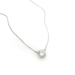 Collar de Plata con dije de zirconia redonda