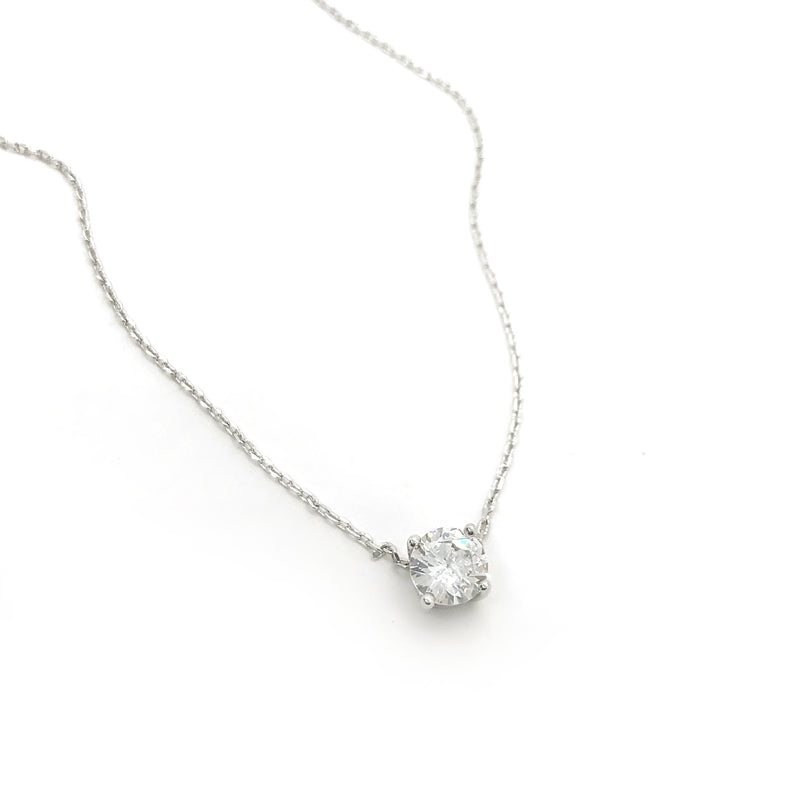 Collar de Plata con dije de zirconia redonda