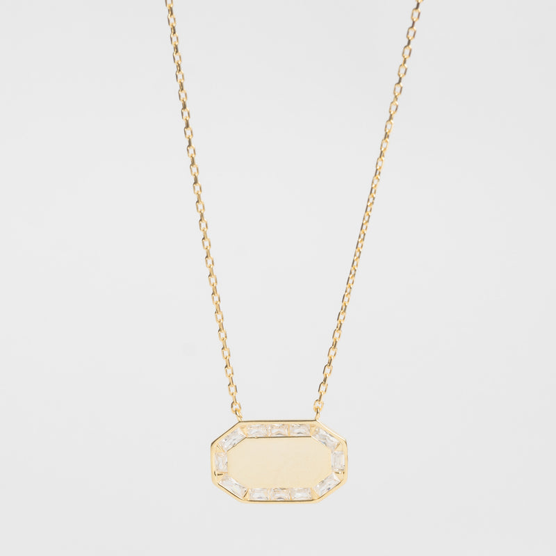 Collar de Plata en color dorado con incrustaciones de Zirconias