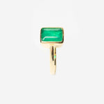 anillo de plata esterlina con chapa de oro y zirconia verde