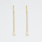 Aretes dorados con cadena