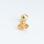 piercing de acero inoxidable en color dorado con forma de abeja miniatura