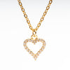 Collar dorado con dije en forma de corazón con cristales de zirconia