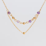 collar de acero inoxidable en color dorado con cadena doble