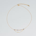 collar de acero inoxidable en color dorado con cadena doble